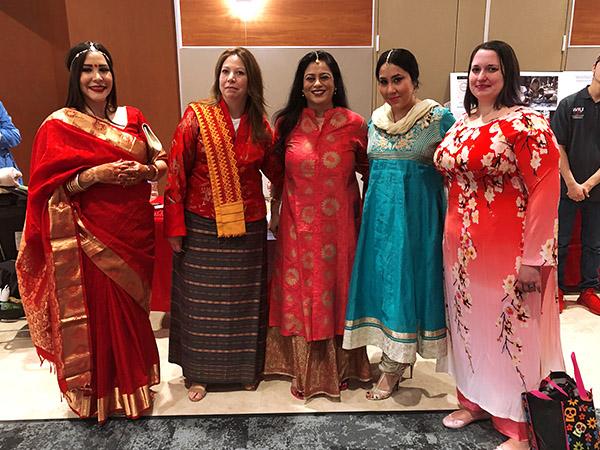 Members of the UIW community dressed in traditional Asian clothing for university Asian Festival celebration